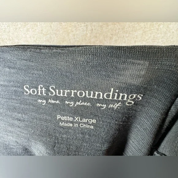 Soft Surroundings Gray Cotton Tunic Top Decorative Hemline Lagenlook Size PXL - Picture 8 of 9